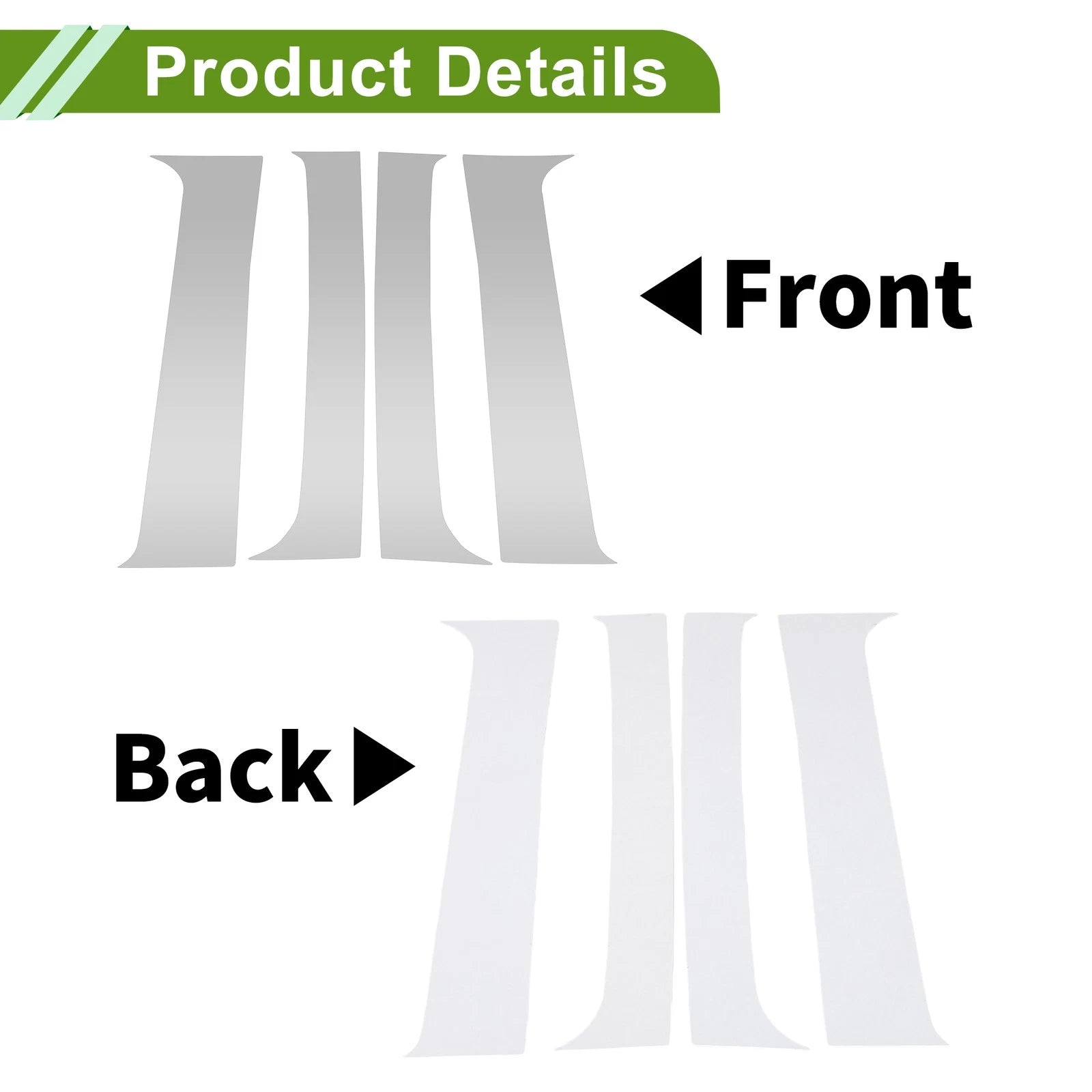 Door Pillar Window Trim 4 Pcs Replacement for Chevy Silverado (2000–2006)