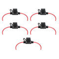5 Pack Waterproof Inline Fuse Holders 12 Wire 12V 30A