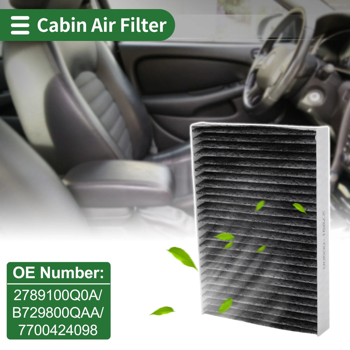 Cabin Air Filter No.2789100Q0A/B729800QAA for Renault Clio II (1998–2016)