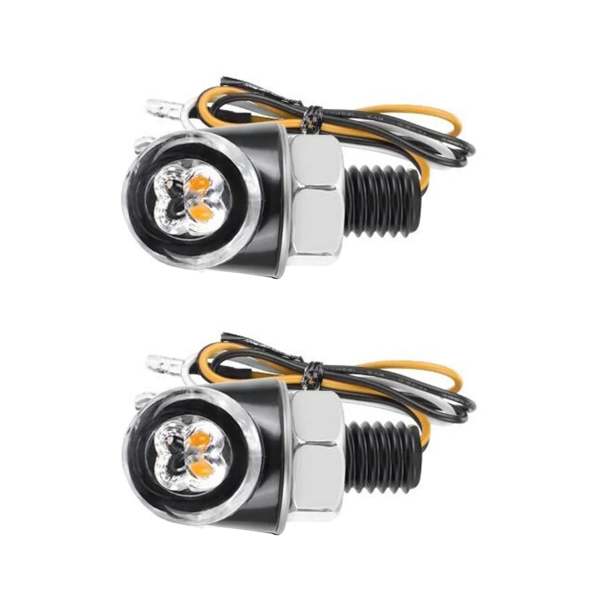 LED Turn Signal Lights Kit for Motorcycle 12V Amber White Blinker