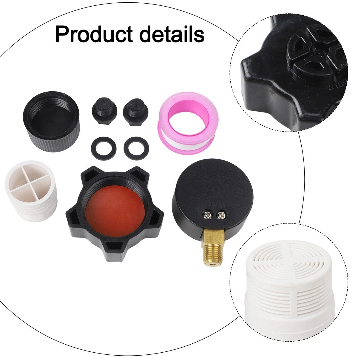 Gauge and Drain Cap Set for Easy Pool Maintenance Solutions