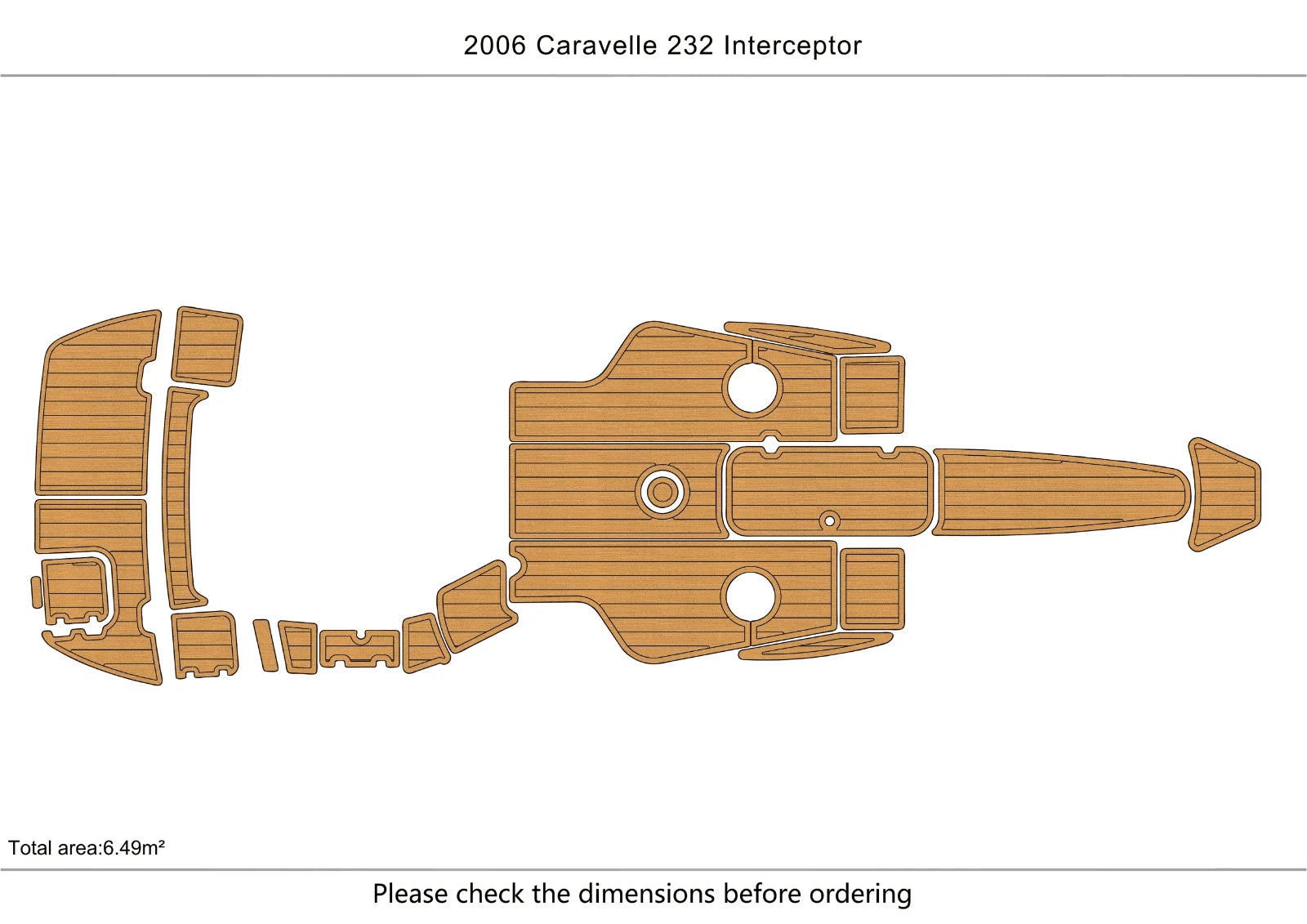 EVA Faux Teak Flooring for Caravelle Interceptor 232 (2006)