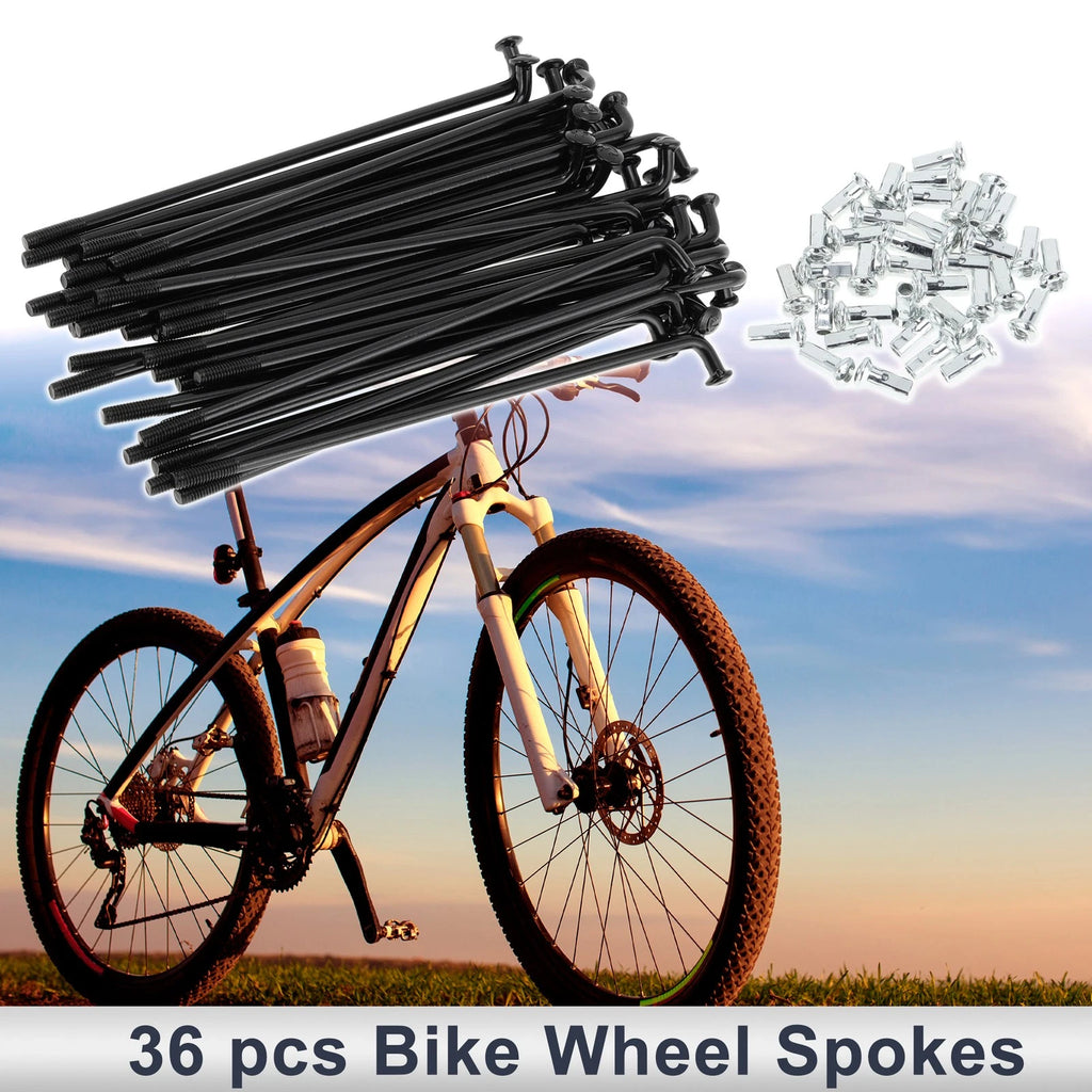 Bicycle Spokes Nipple Set 12G 97mm Carbon Steel Black for Universal Use