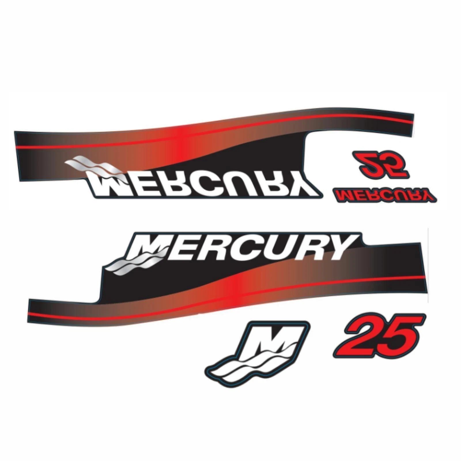 Decals Sticker for Mercury Outboard 25hp 2-Stroke (1999–2006) 808499A00