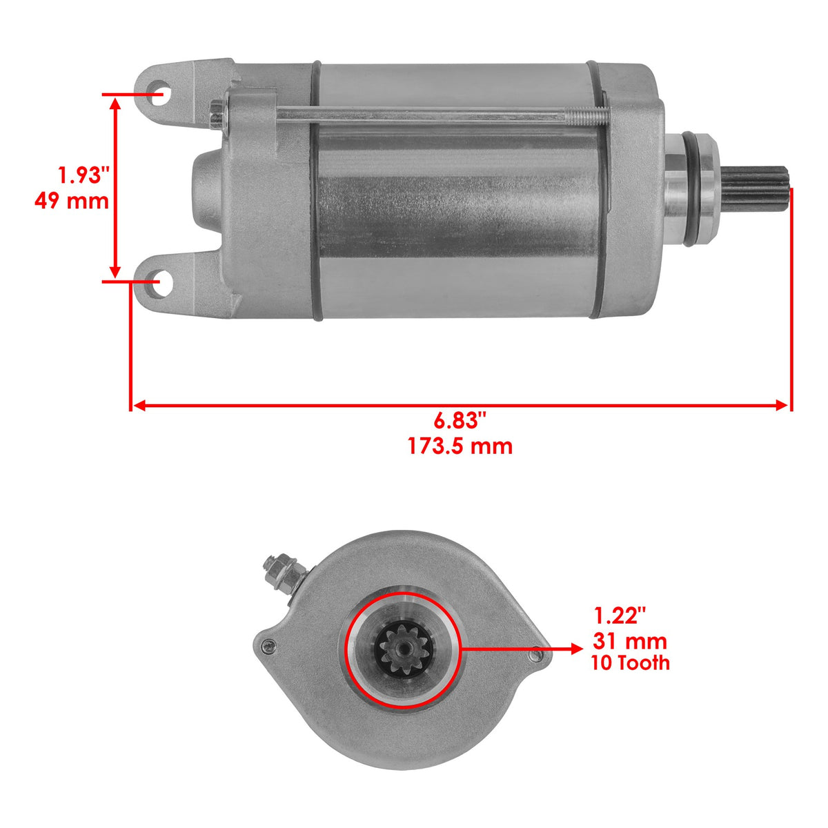 Starter Replacement for Honda Motorcycle VT750DC VT750CD Shadow (1998–2007)