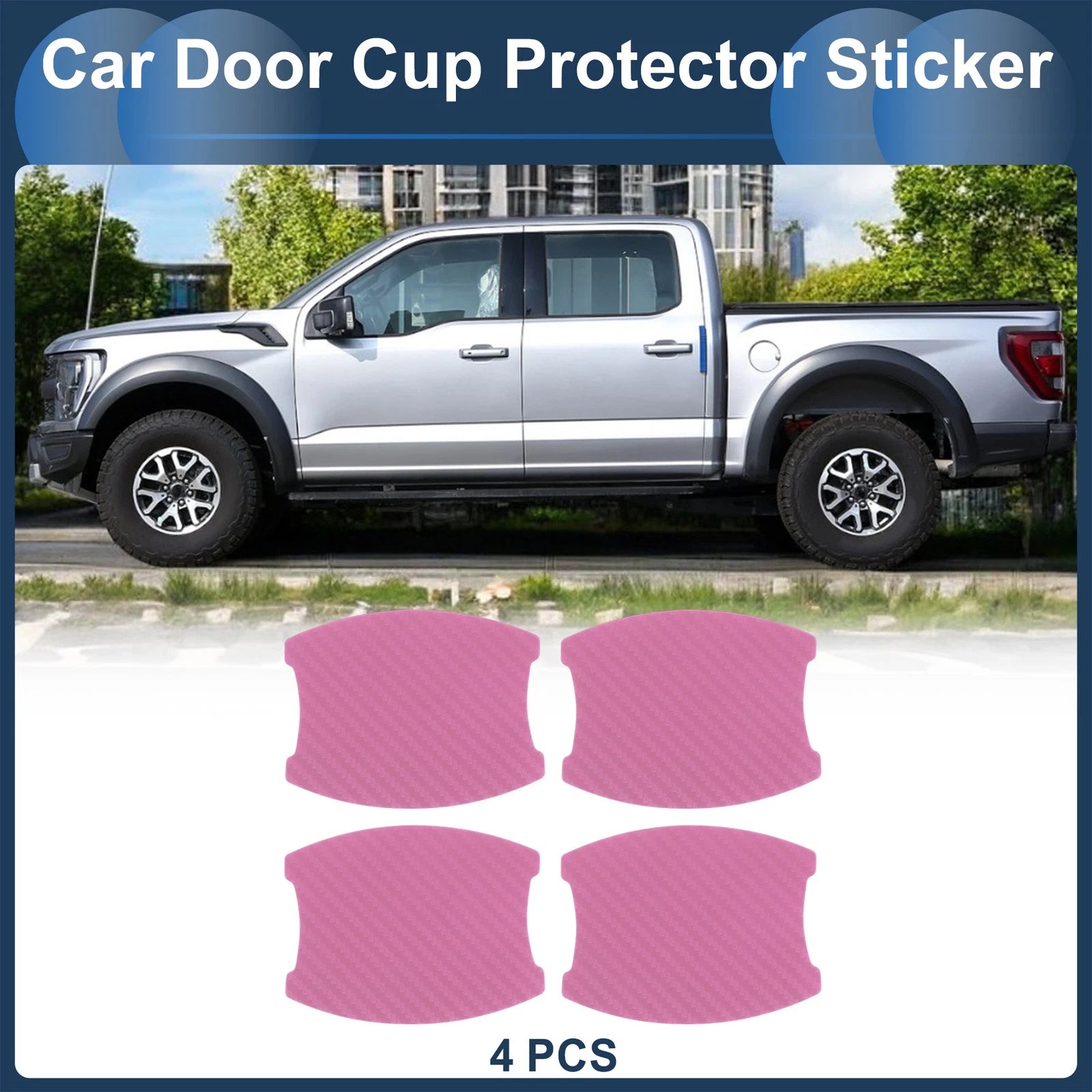 3D Car Door Handle Scratch Protector for Universal Vehicles (68x85mm)