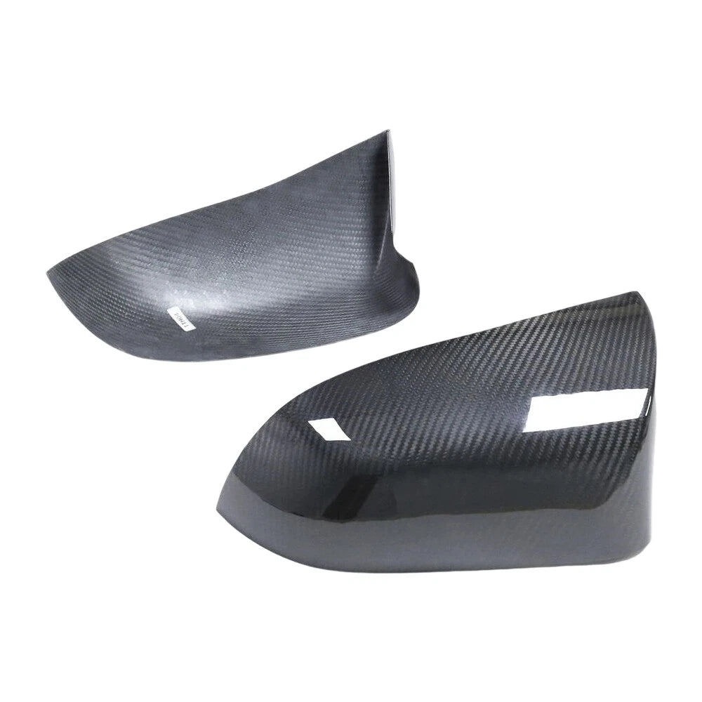 2X Carbon Fiber Mirror Cover Caps for BMW F85 X5M F86 X6M (2015–2019)