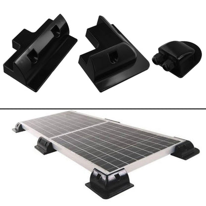 Set of 7 Black ABS Solar Panel Mounting Brackets for Caravan