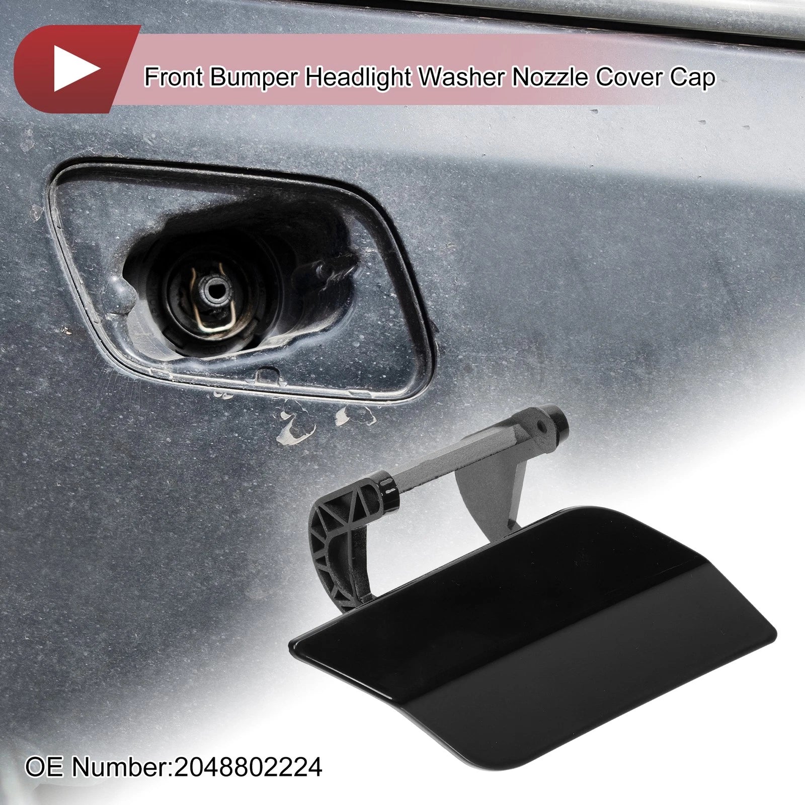 Front Right Washer Nozzle Cover Cap Replacement for Mercedes-Benz C350 (2008–2014)