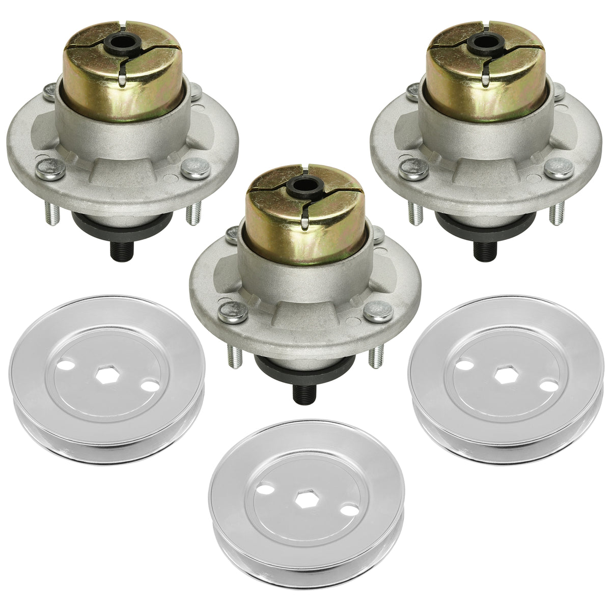 Mower Deck Spindle with Pulley Replacement for John Deere X330 X350 (2008–2018)