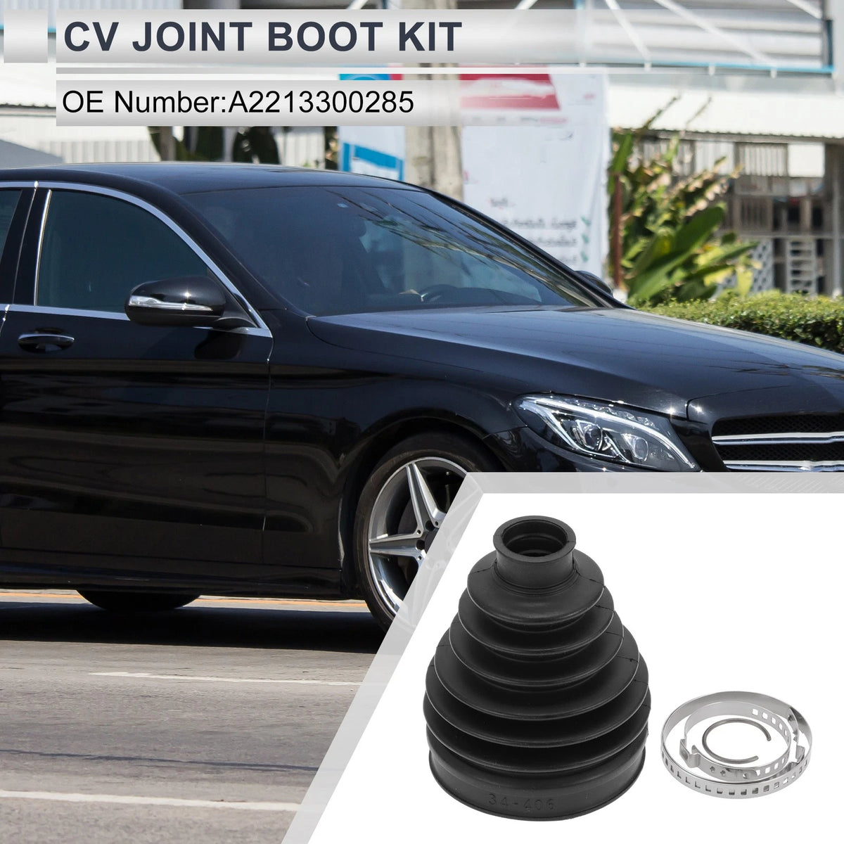 Inner CV Joint Boot Kit with Clamps for Mercedes-Benz C300 (2008–2014)