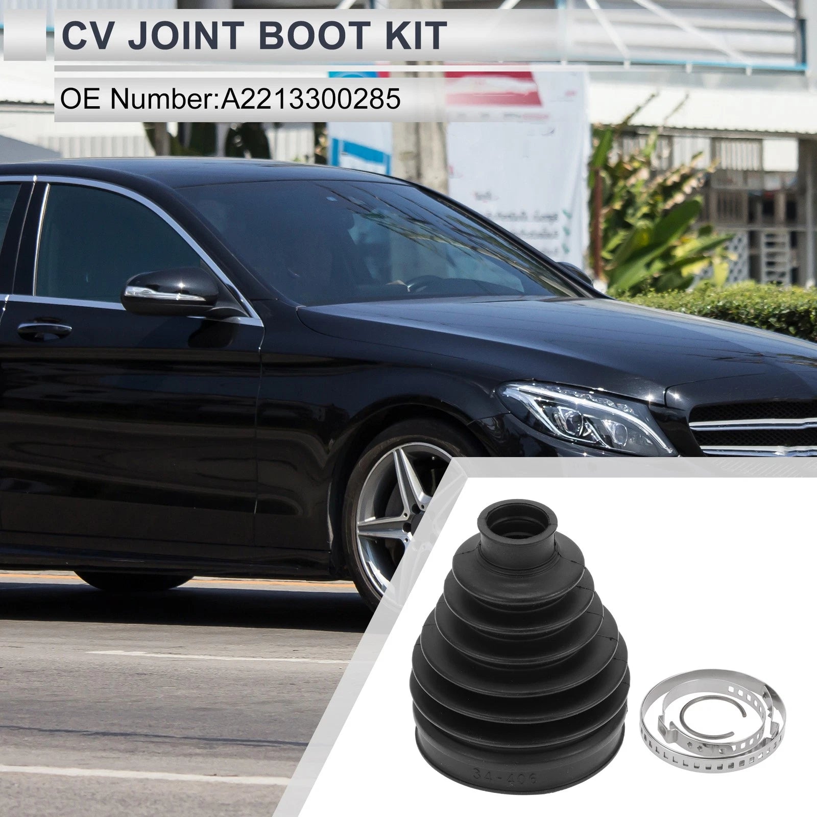 Inner CV Joint Boot Kit with Clamps for Mercedes-Benz C300 (2008–2014)