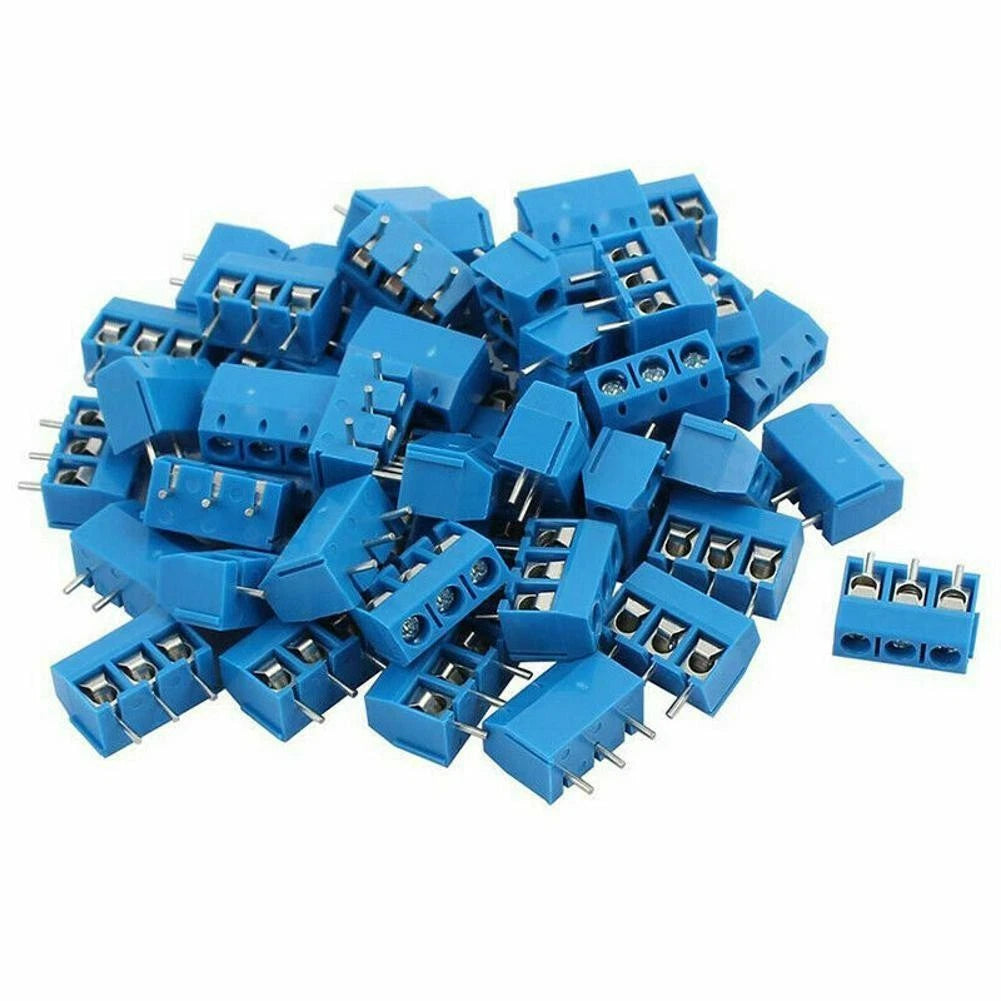 100 Pack 3 Pin PCB Screw Terminal Block Connector KF301-3P for