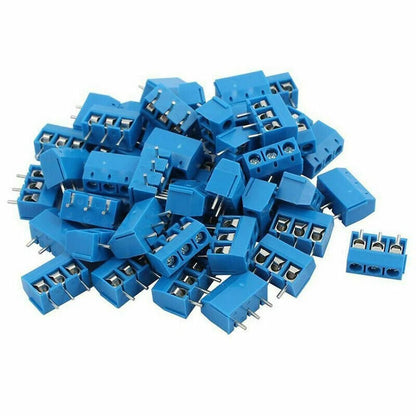 100 Pack 3 Pin PCB Screw Terminal Block Connector KF301-3P for