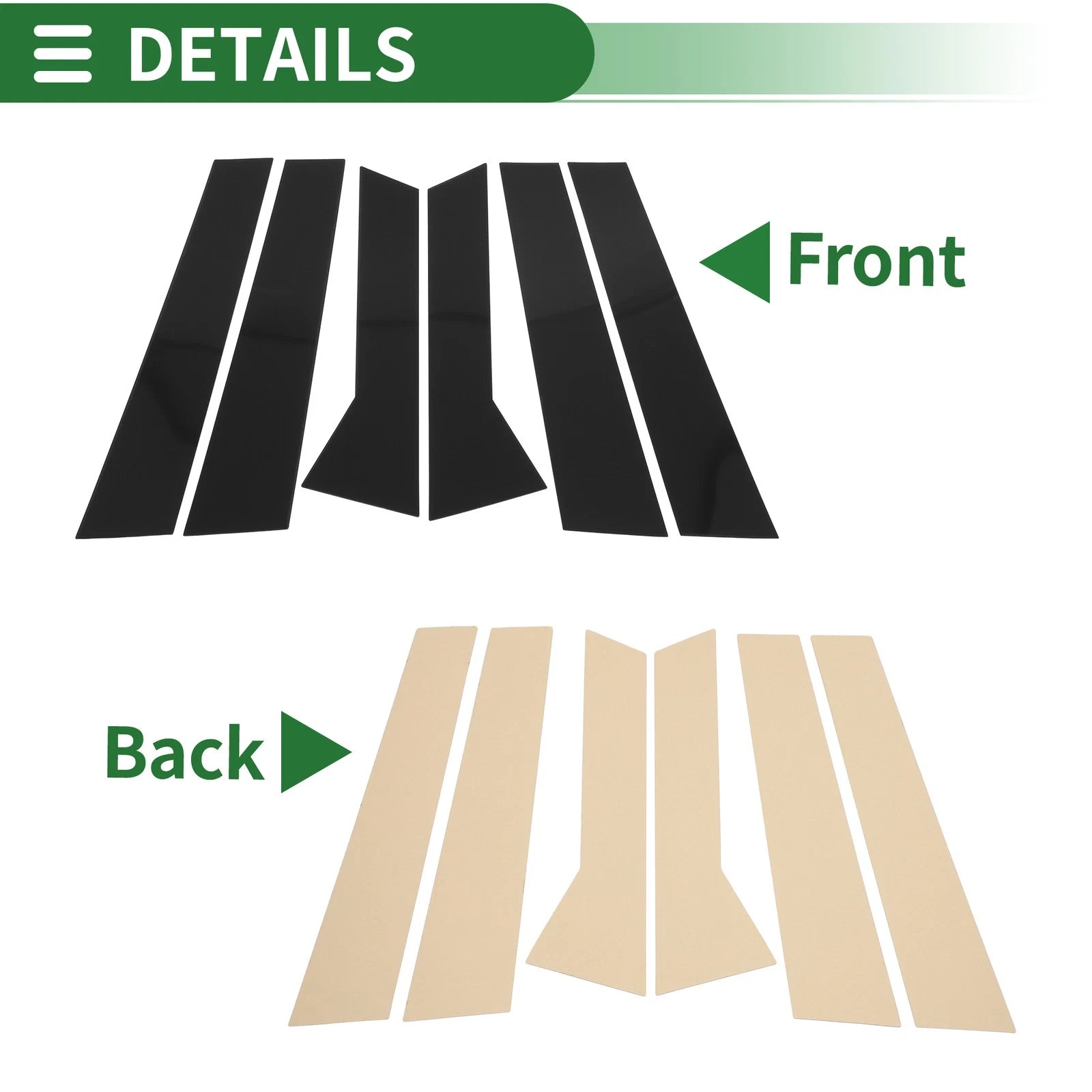 6 Pcs Door Pillar Window Trim Replacement for BMW X1 (2023–2024) Black