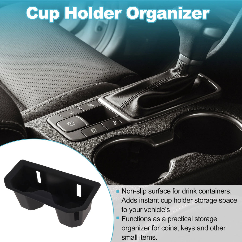 Front Console Cup Holder Organizer for Toyota RAV4 (2026) Silicone Black