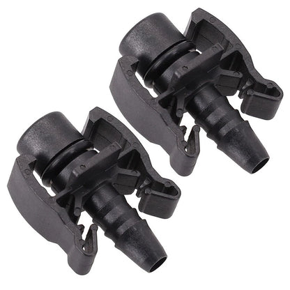Set of 2 Black ABS Expansion Tank Hose Connectors for Car Cooling Systems