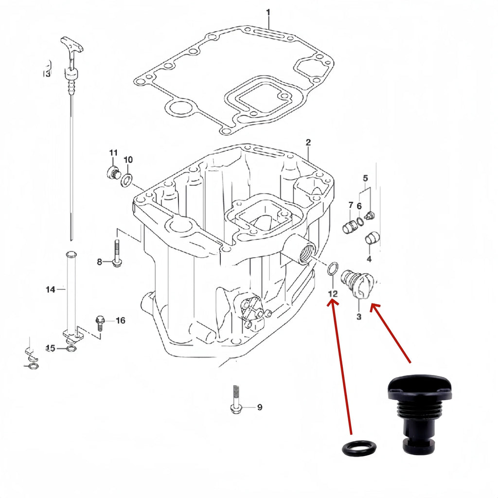 Water Plug for Suzuki DF100 DF115 DF140 Outboards (17913-99E12, 09280-13005)
