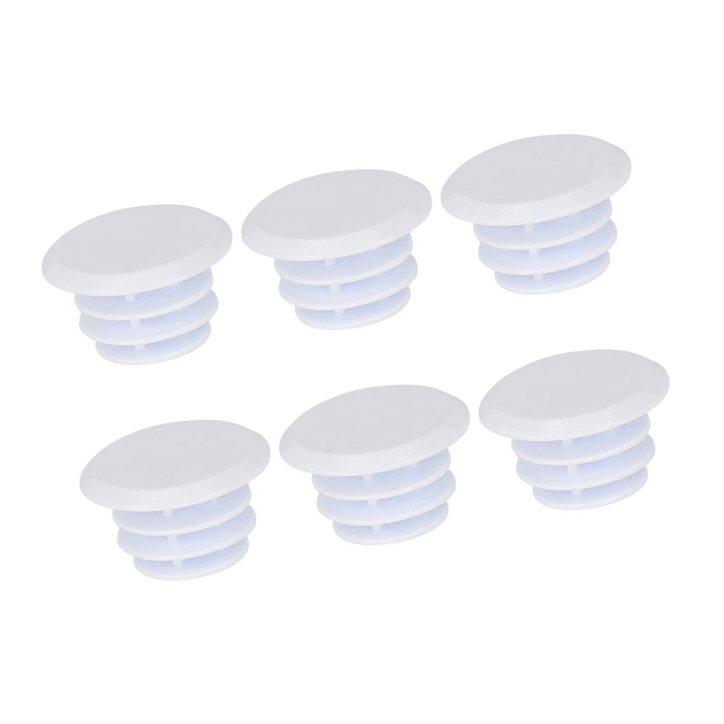 6pc Bicycle Handlebar Rubber End Plugs Caps Locking Grip for White