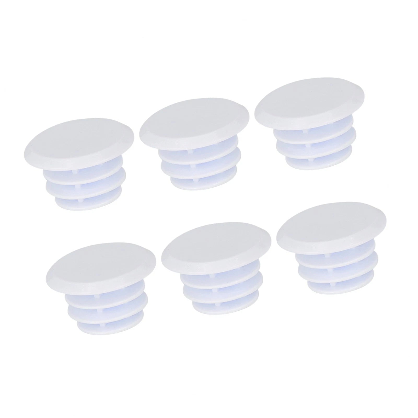 6pc Bicycle Handlebar Rubber End Plugs Caps Locking Grip for White