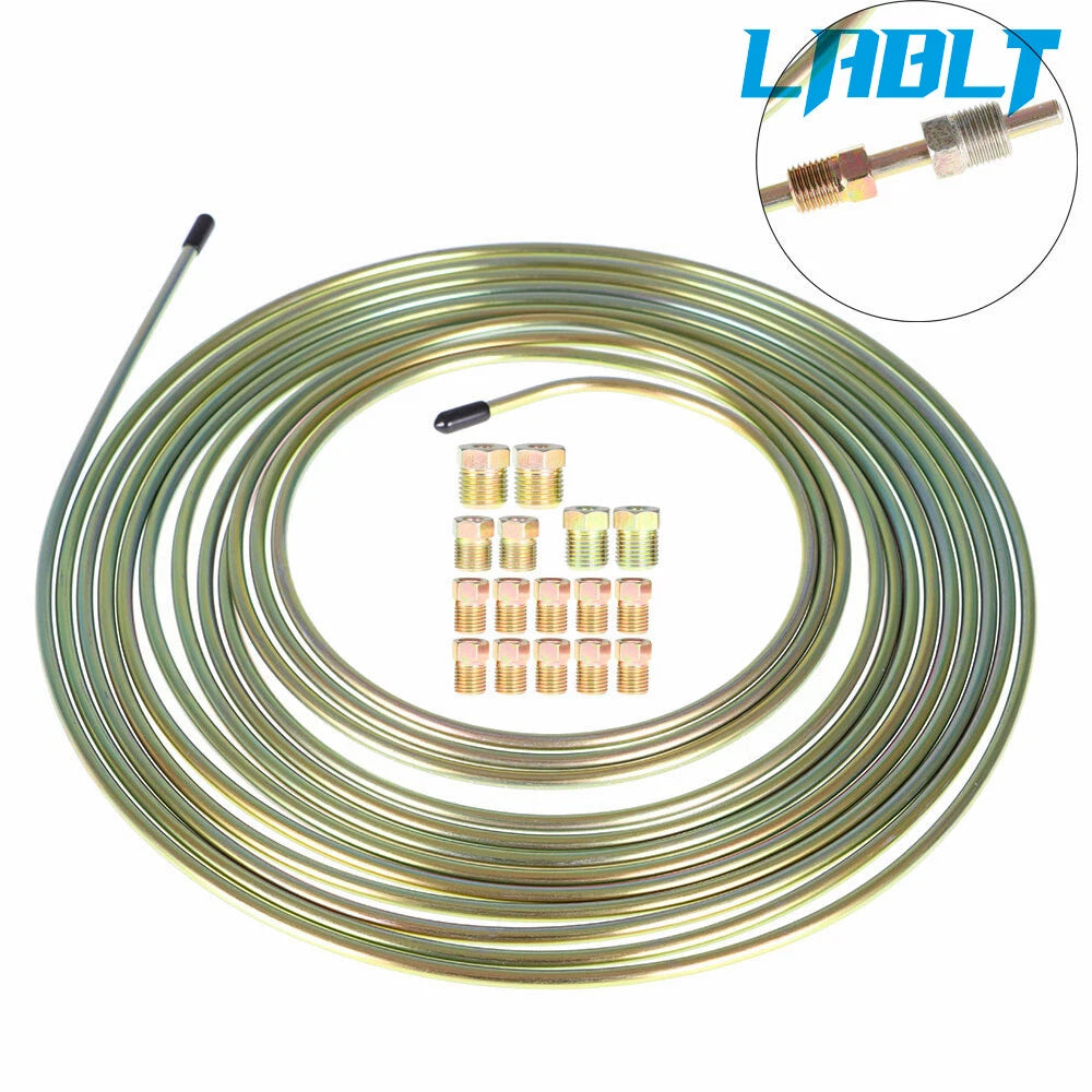 Brake Line Tubing Kit for LABLT (25Ft, 3/16, Double Galvanized Steel)