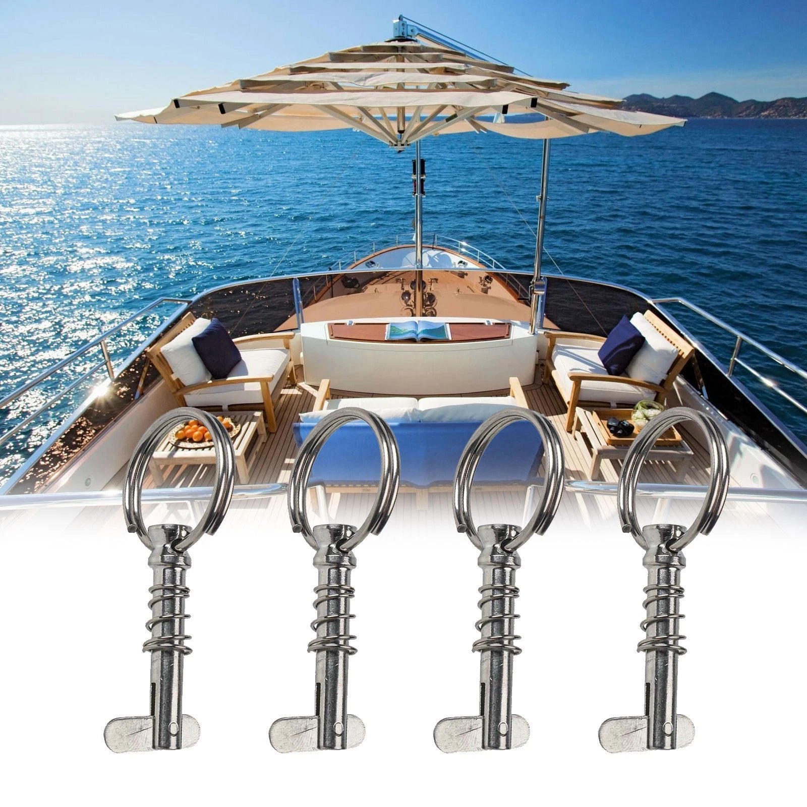 Spring Pins with Pull Rings for Boat Awning (Universal Fit)