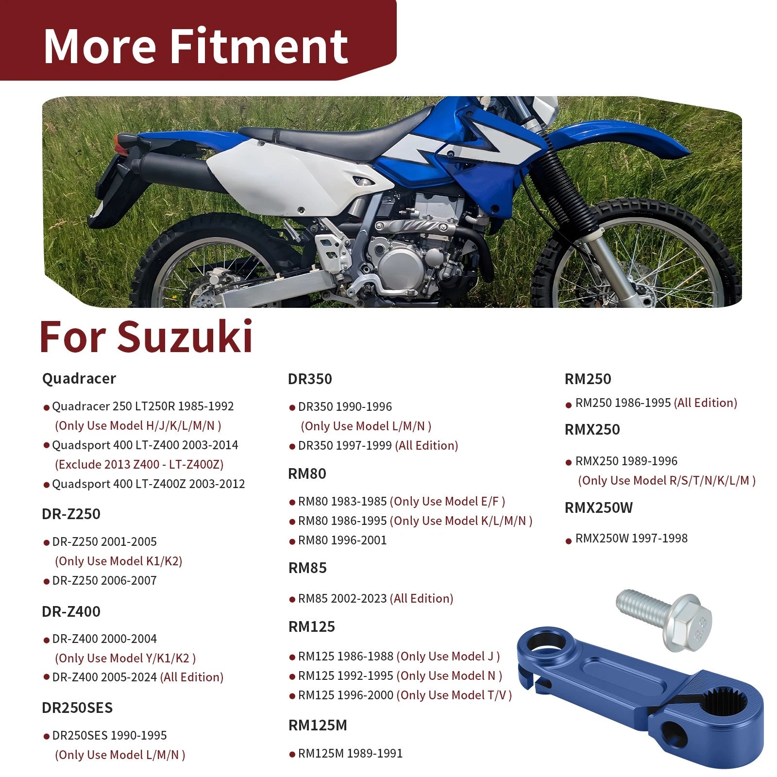 Clutch Release Arm for Suzuki DR-Z400 LT-Z400 DRZ250 DR350 RM80 (2000–2023) 23271-20902
