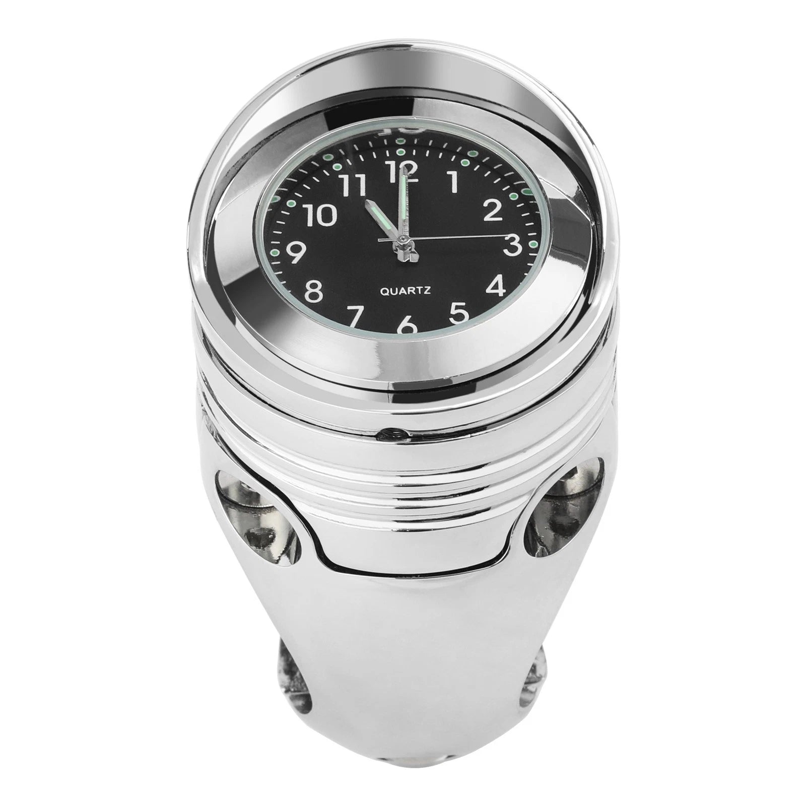 Chrome Handlebar Mount Clock for Harley Custom Motorcycle (1 1/4")