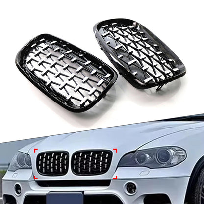 Front Bumper Kidney Grill Diamond Grille For BMW X5 X6 E70 E71
