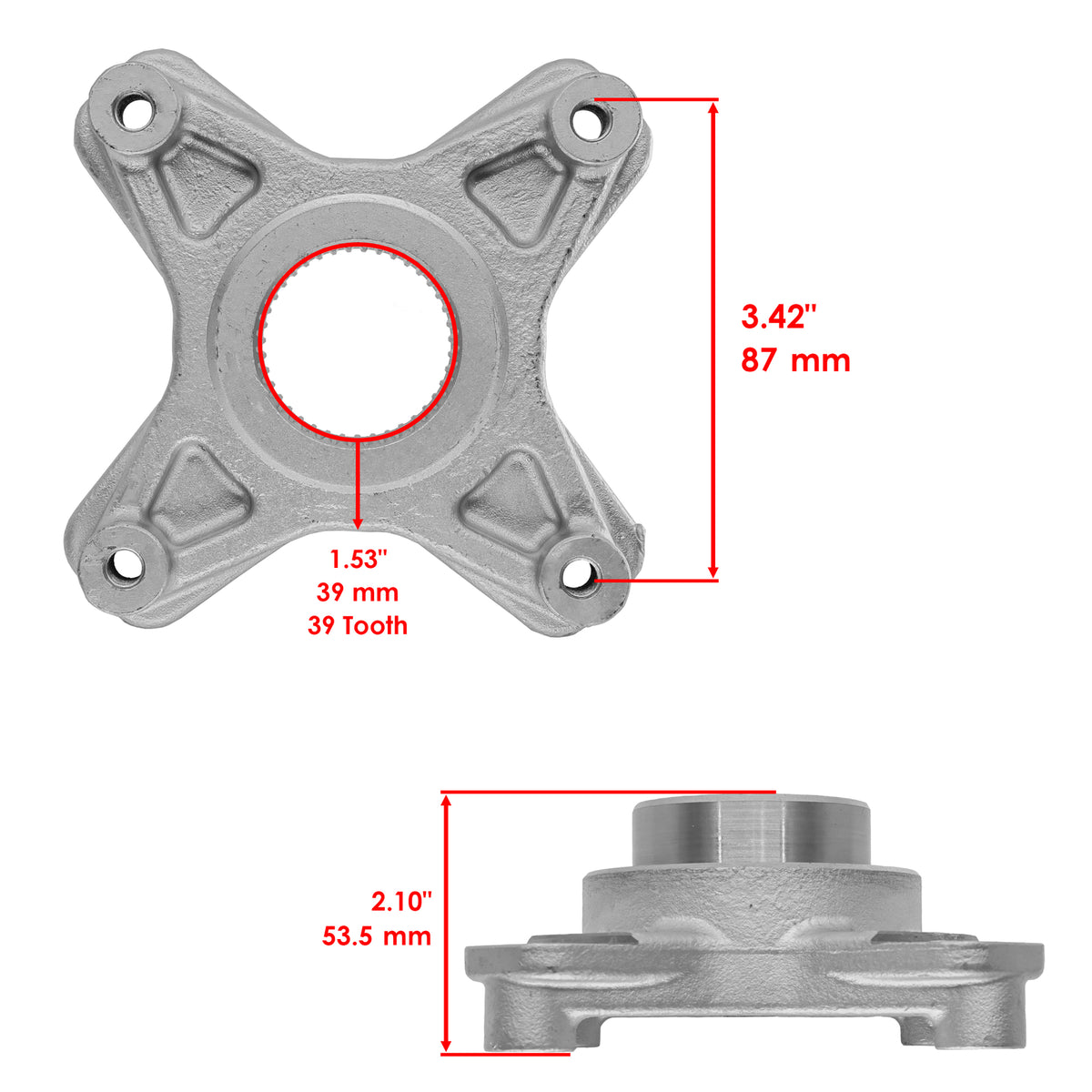 Rear Brake Disk Flange with Bolts Replacement for Honda TRX400X (2009–2014)