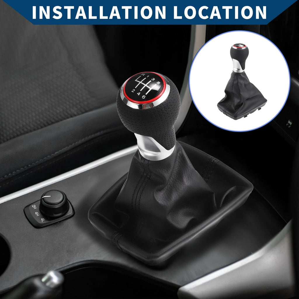 6 Speed Gear Shift Knob with Dust Cover for Audi A4 (2007–2015)