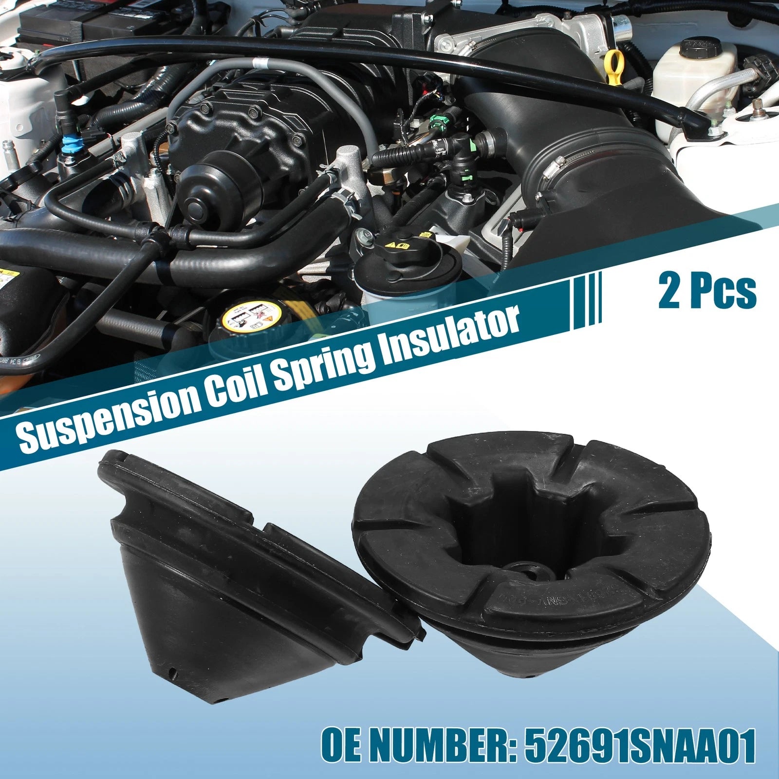 Rear Upper Coil Spring Insulator Replacement 2 Pack for Honda Civic (2006–2015)