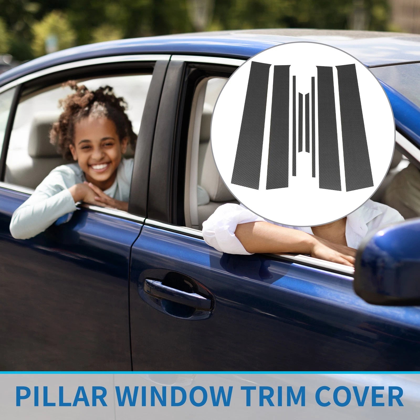Door Pillar Window Trim Kit 8 Pcs Replacement for Toyota Yaris (2005–2014)