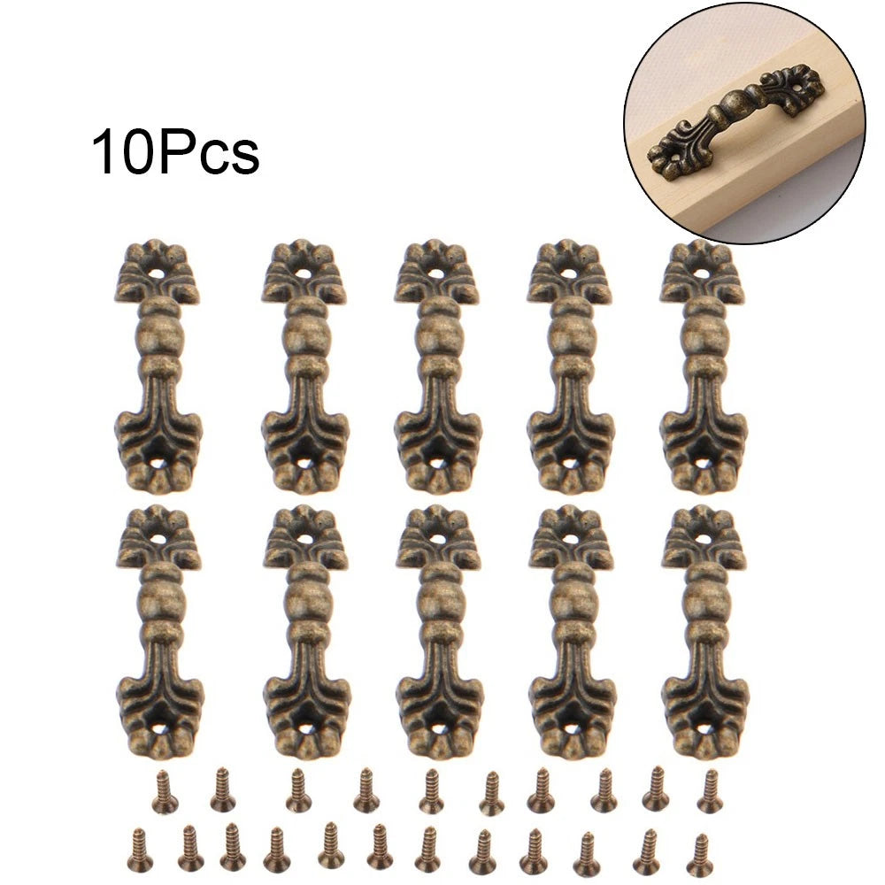 10X Vintage Furniture Pull Handle Knob Cabinet Hardware