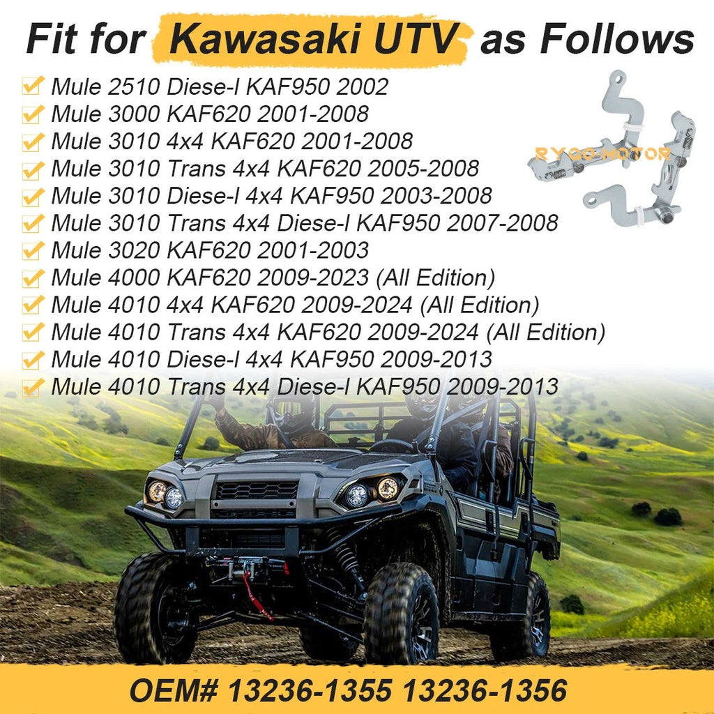 Set of 2 Brake Lever Brackets for Kawasaki Mule 2510 3000 3010 3020 4000 4010