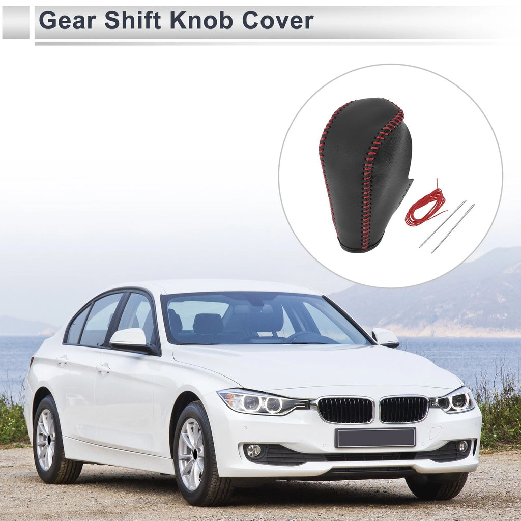 Gear Shift Knob Cover Replacement for BMW 3 Series (2004–2012) Black Red