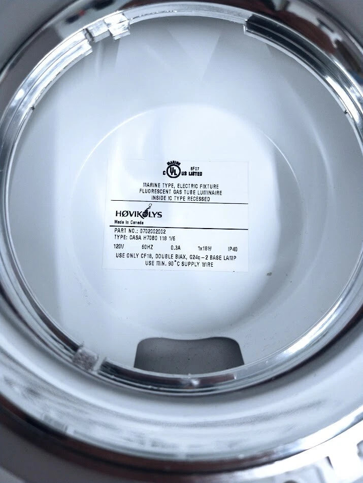 Aqua Signal 0702002002 Silver Cone Downlight for (120V 60Hz)