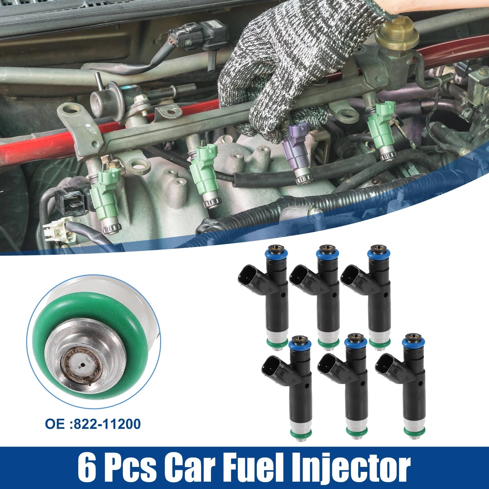 6pcs Fuel Injector Nozzle Replacement for Ford Freestar 3.9L 4.2L (2006–2007)