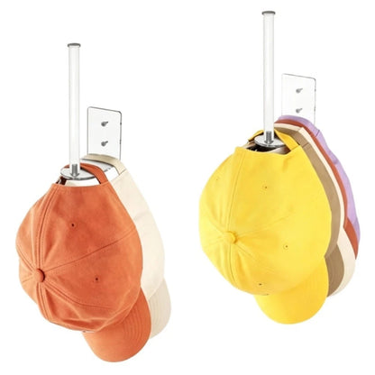 2X Wall Mounted Acrylic Hat Rack 15cm x 7.5cm Clear Storage Solution