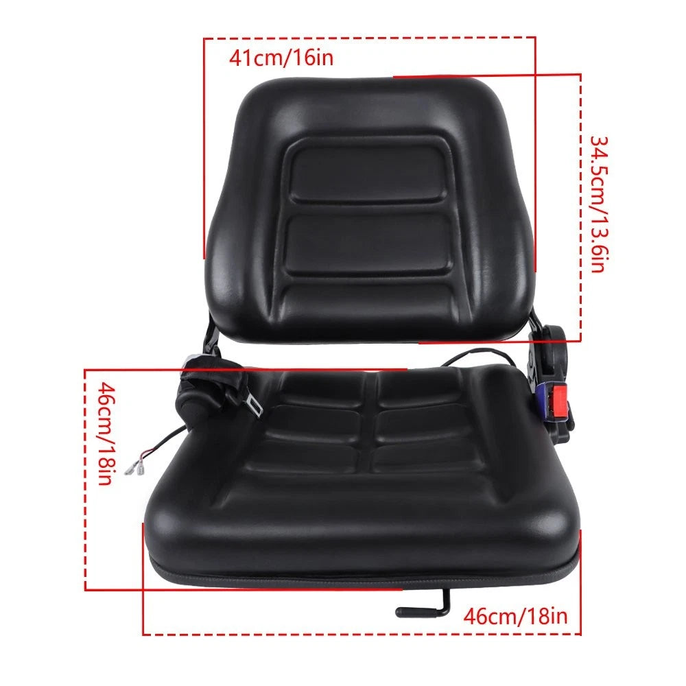 Universal Seat for Forklift Garden Tractor Lawn Mower w/Adjustable Backrest