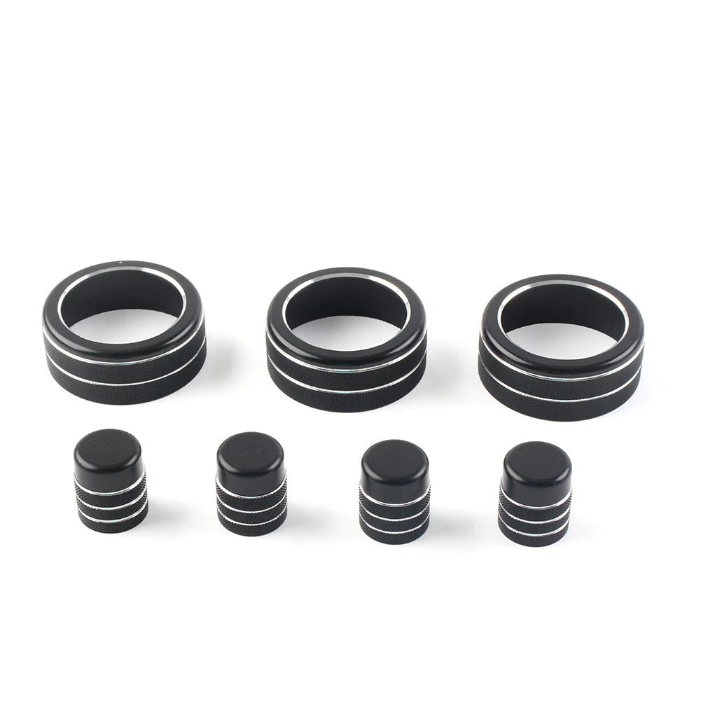 7x Switch Knob Ring Cover Panel for Honda Civic (2011–2022) & CR-V (2023–2024) Black