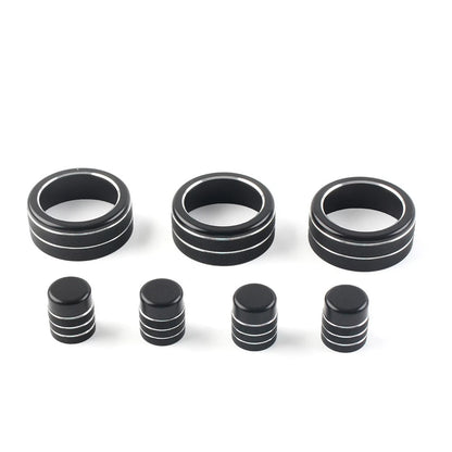 7x Switch Knob Ring Cover Panel for Honda Civic (2011–2022) & CR-V (2023–2024) Black