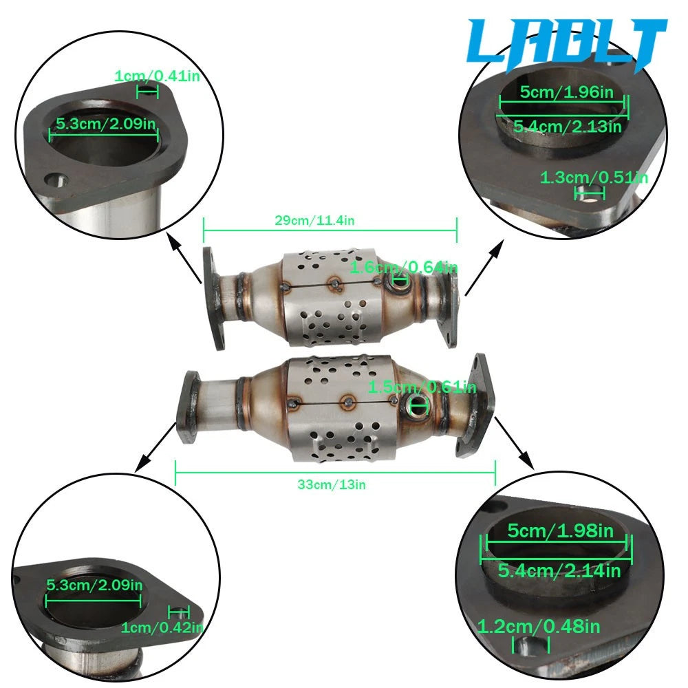 2X Catalytic Converters for Nissan Frontier Xterra NV1500 NV2500 (2005–2012)