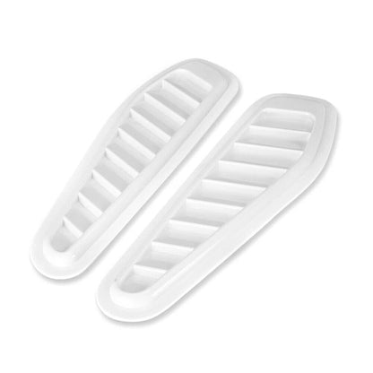 2X White Universal Air Flow Intake Hood Scoop Vent Cover