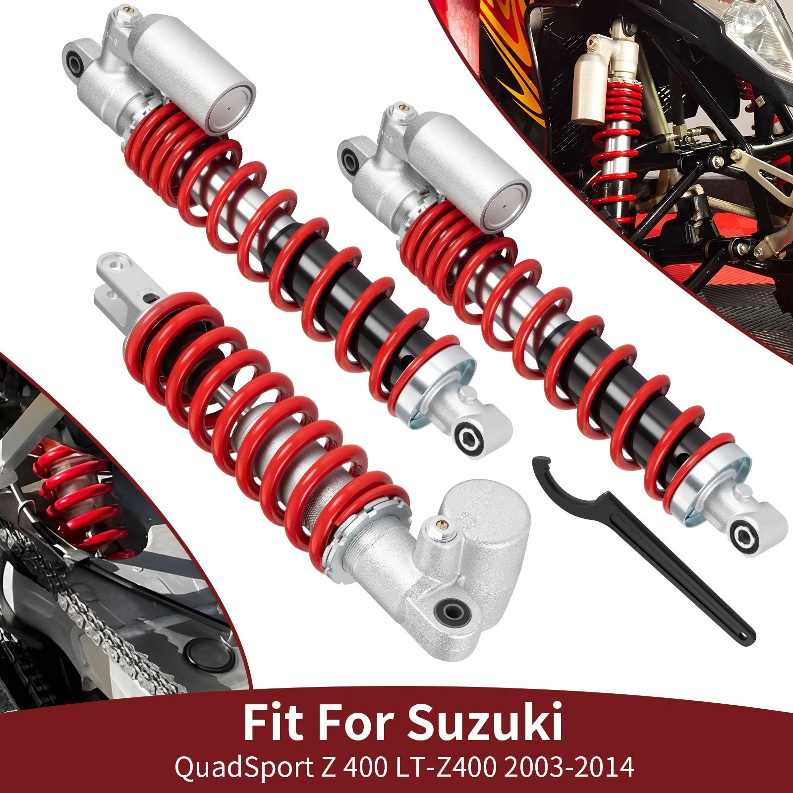 Set of 2 Air Shocks for Suzuki Quadsport Z400 LTZ400 (2003–2014)