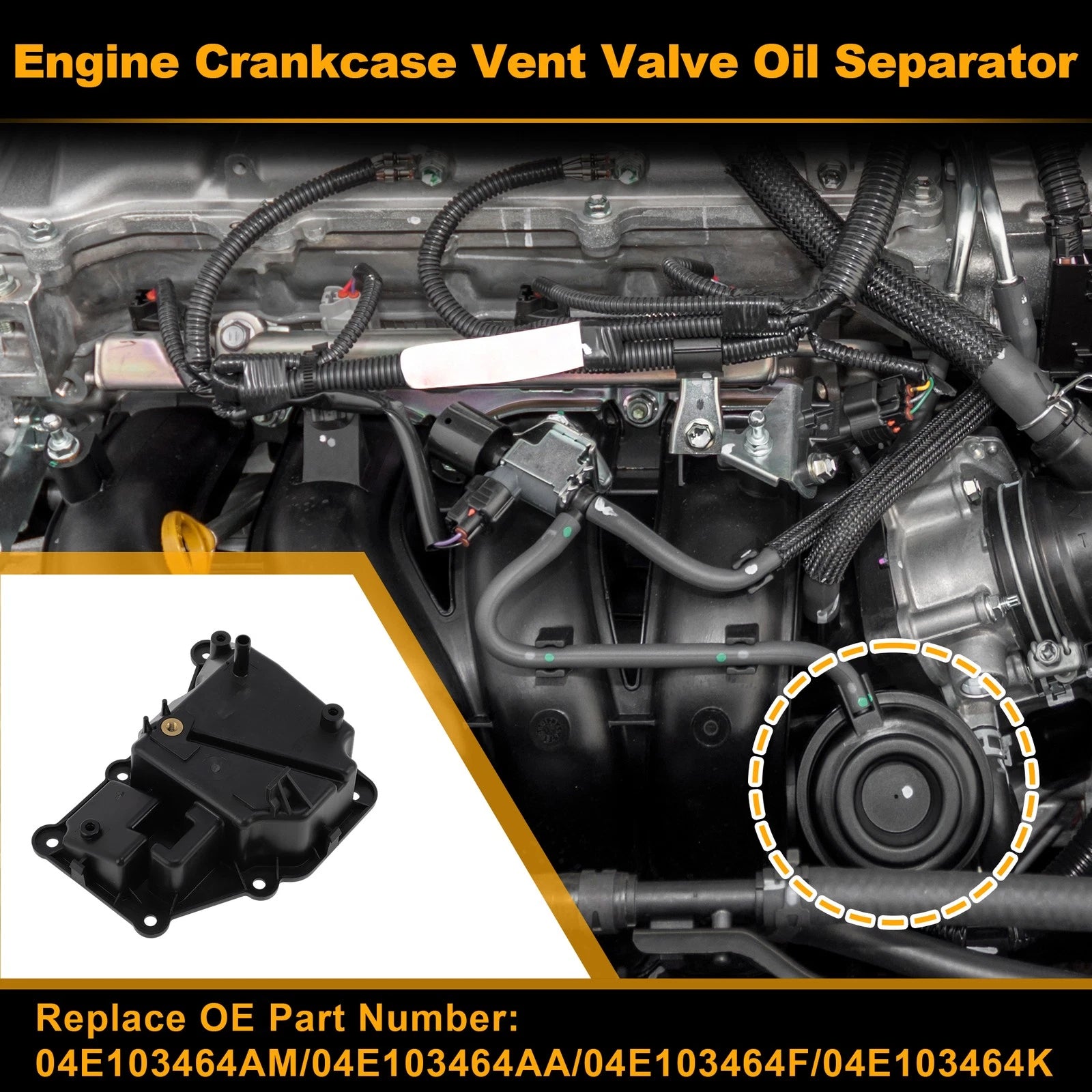 Engine Crankcase Vent Oil Separator Valve for Volkswagen Golf (2015–2023)