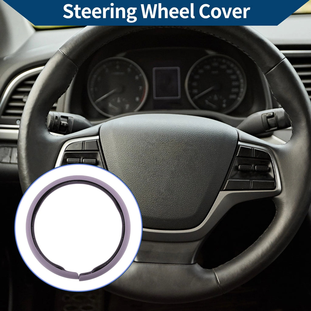 PU Artificial Leather Steering Wheel Cover for Universal Fit (14.96")