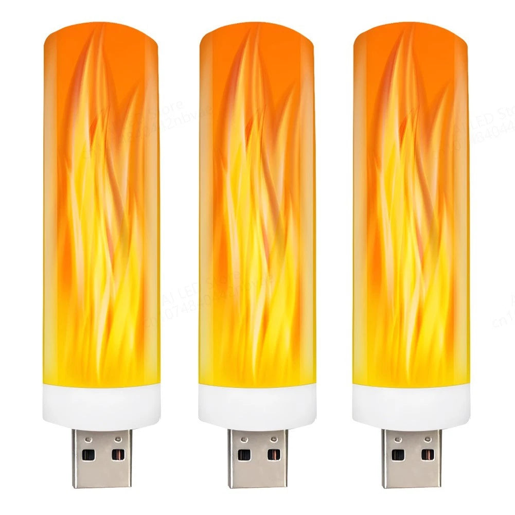 3X LED Flame Light Bulb for Universal Use (USB Rechargeable)