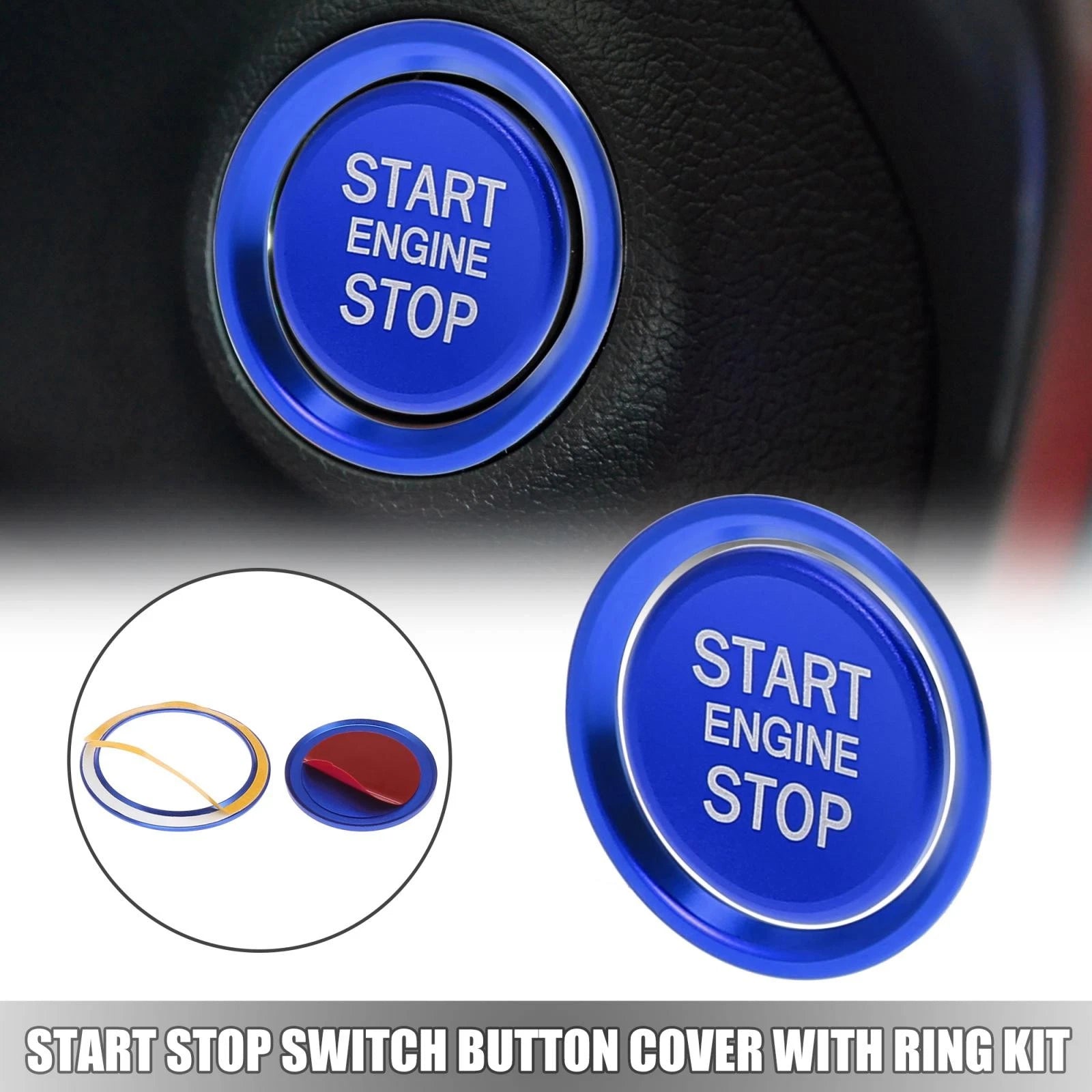 Car Start Stop Switch Button Cover with Ring Kit for Audi A4 A6 Q5 (2010–2023)