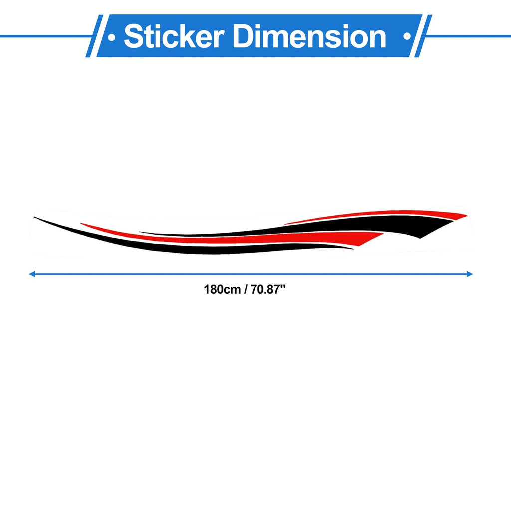1 Pair Four-Wave Stripes Pattern Car Bumper Sticker Decal for Universal (180cm)